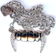 Vampire Jeweled Fangs Gothic Metal Pendant